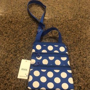 Blue polka dot bag